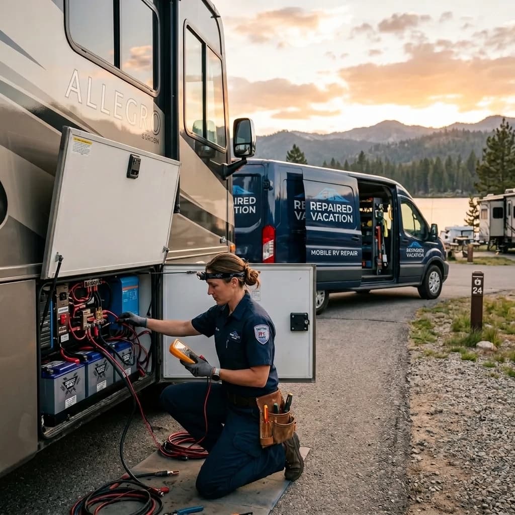 Mobile RV Repair Technician at Work in Western NY