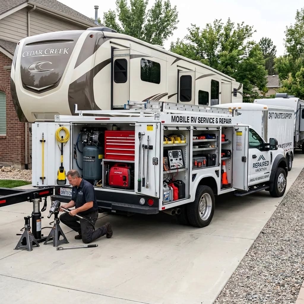 Repaired Vacation Mobile RV Repair Truck